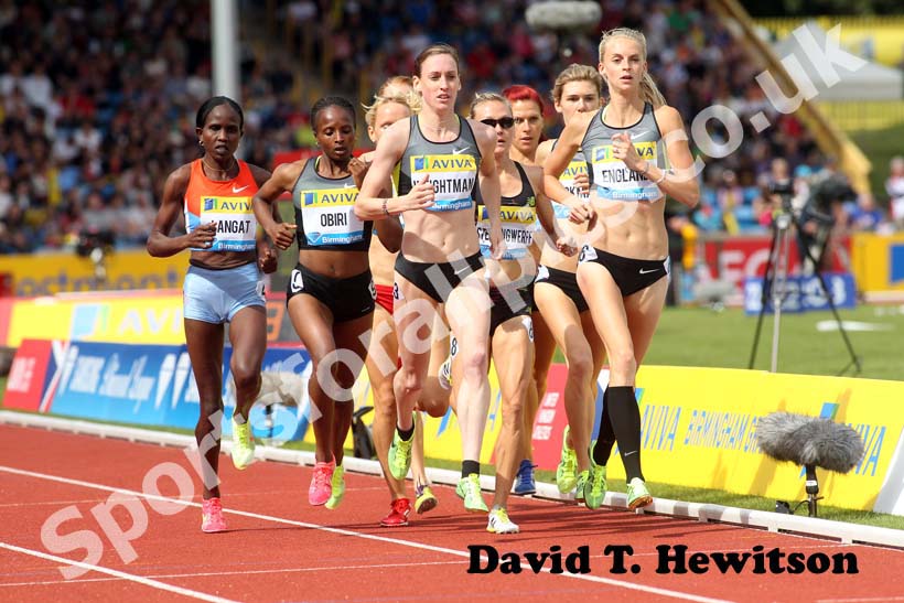 Laura Weightman and Hannah England in the 1500 metres, 2012 Samsung Diamond League, Birmingham.